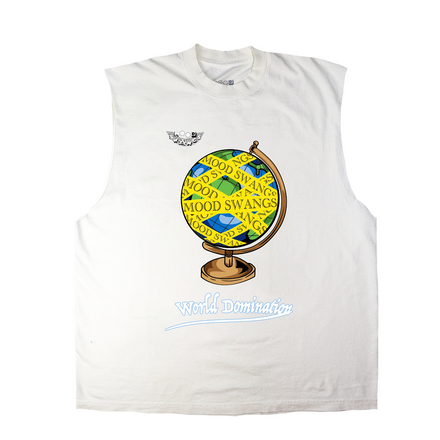 World Domination Off White Tank