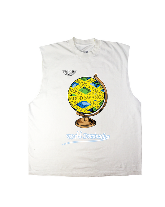 World Domination Off White Tank