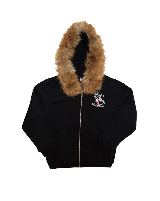Headless Horse Black Fur Zipup