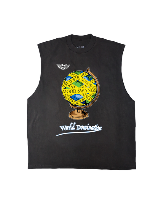World Domination Ash Black Tank